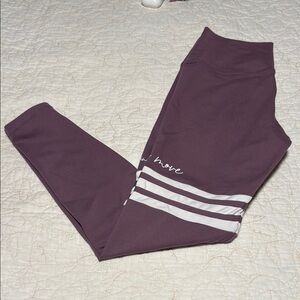 Purple Leggings with White Stripes